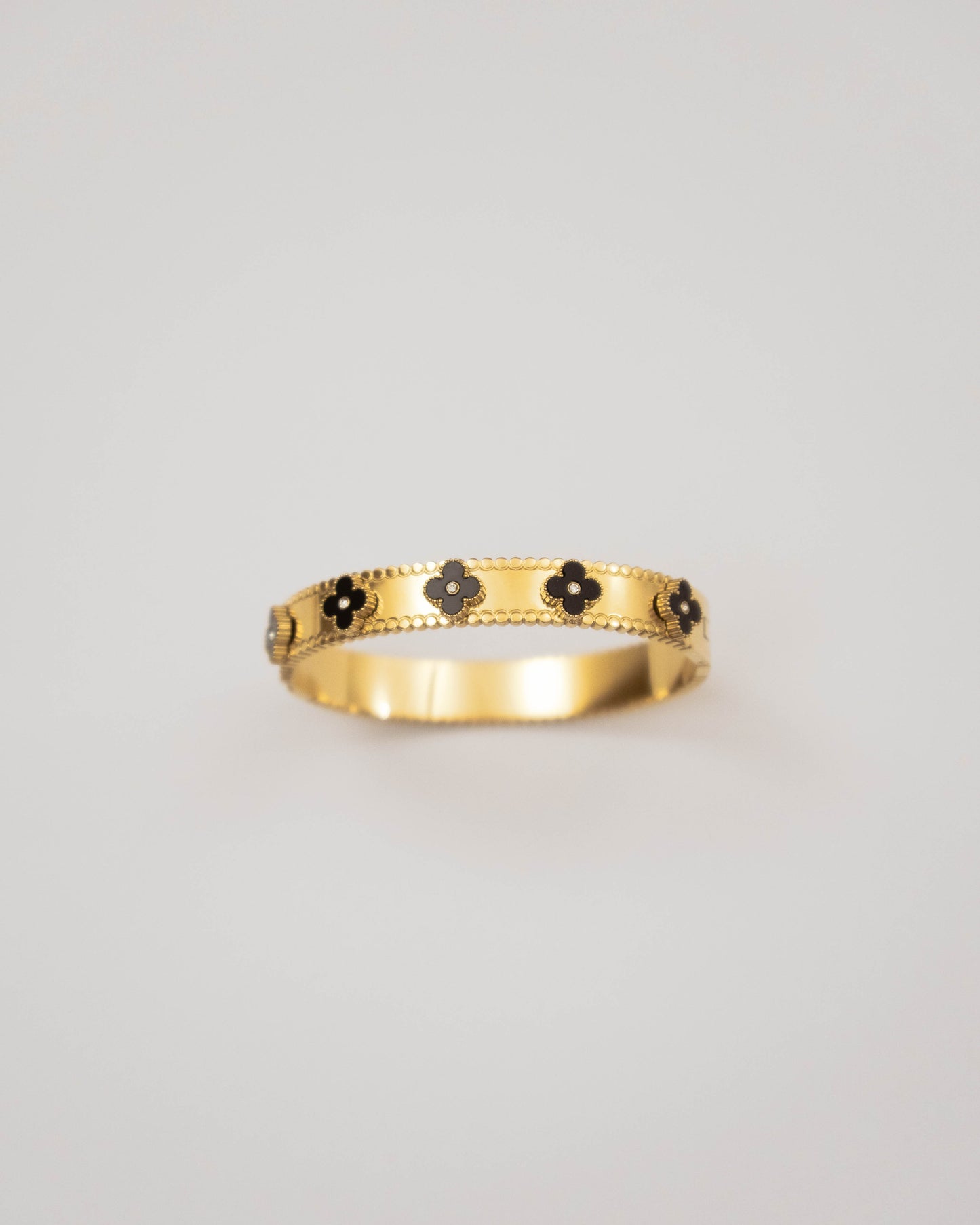 Black Eternal Clover Cuff