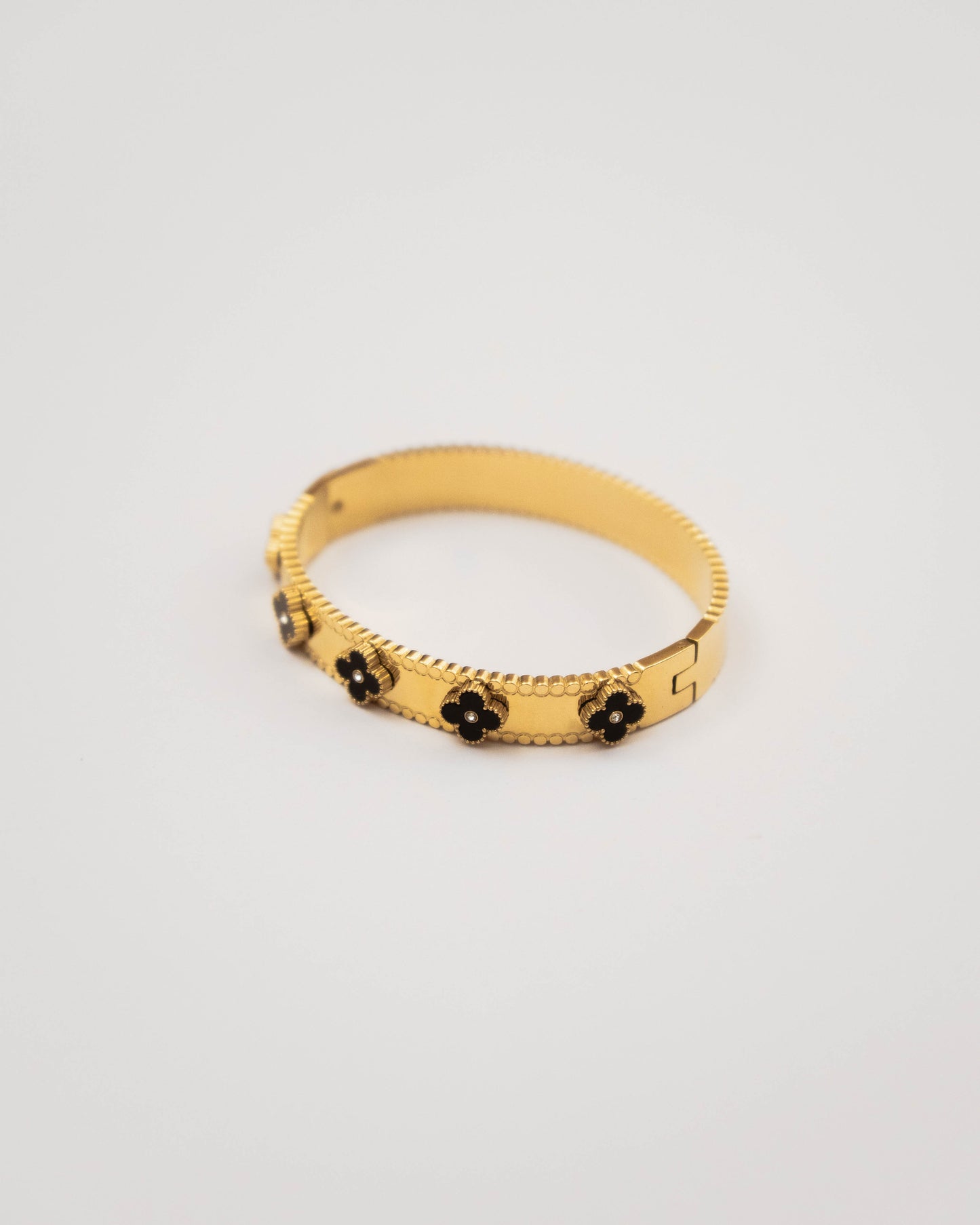 Black Eternal Clover Cuff