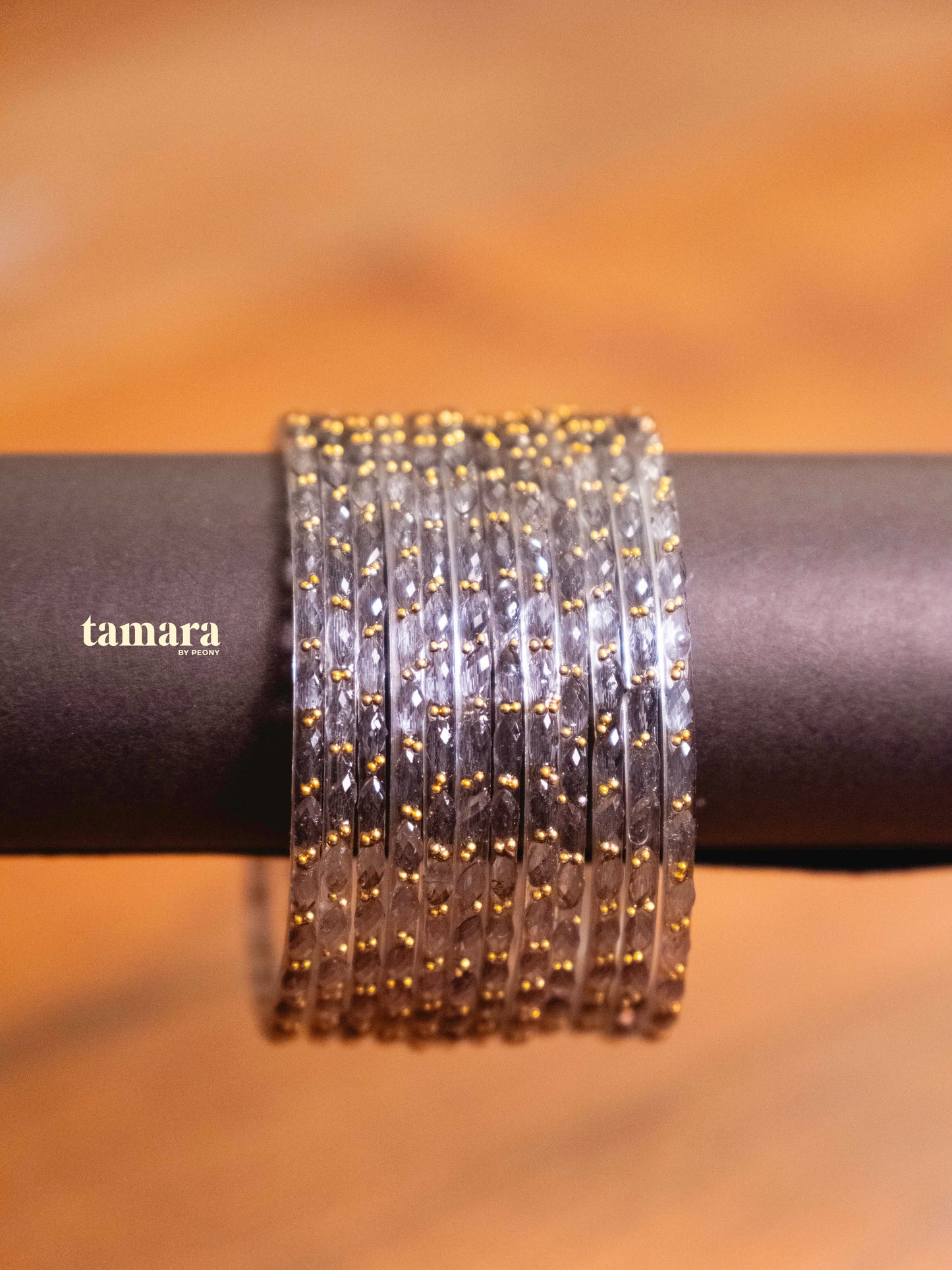 Pastel Grey Glass Bangles