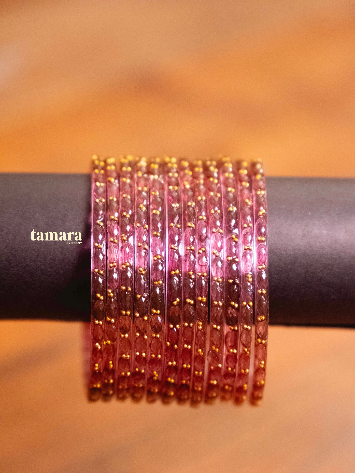 Onion Pink Glass Bangles