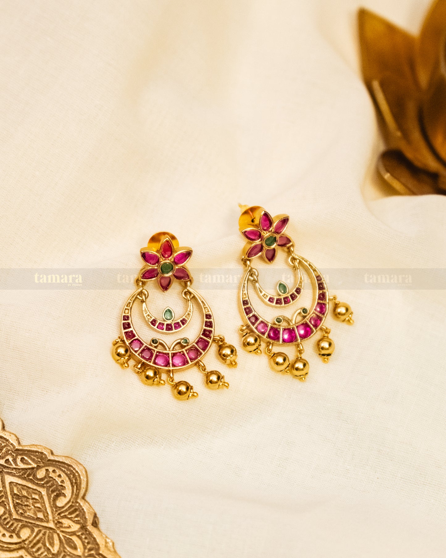 Floral Kemp Chandbali