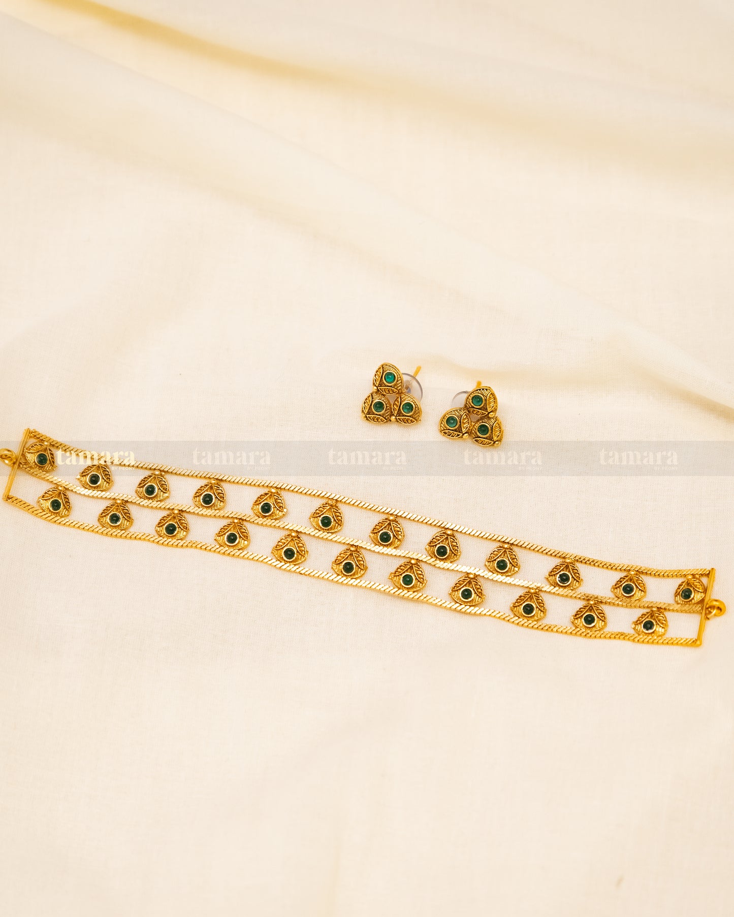 Layered Emerald Choker Set