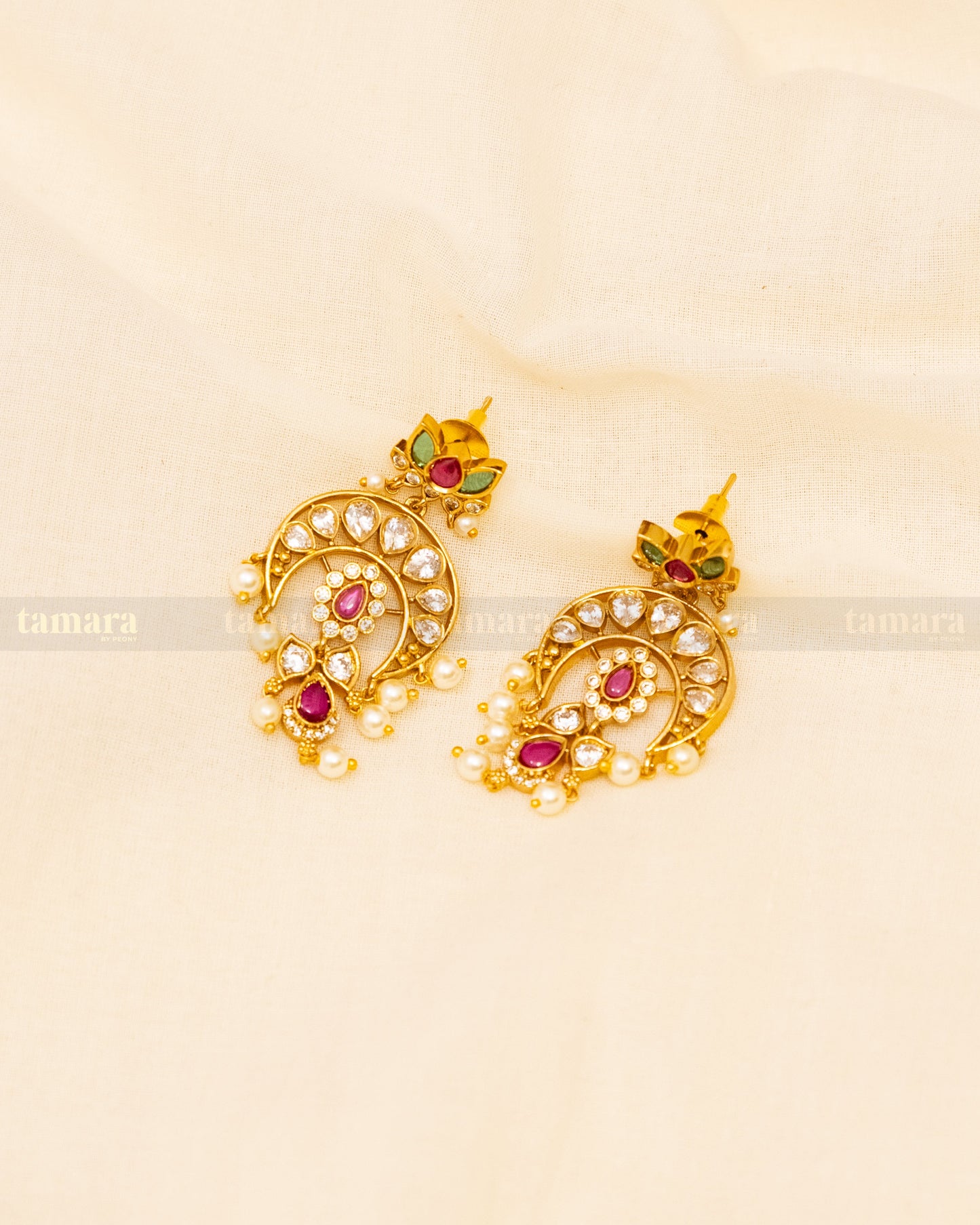 Crescent Kundan Chandbali