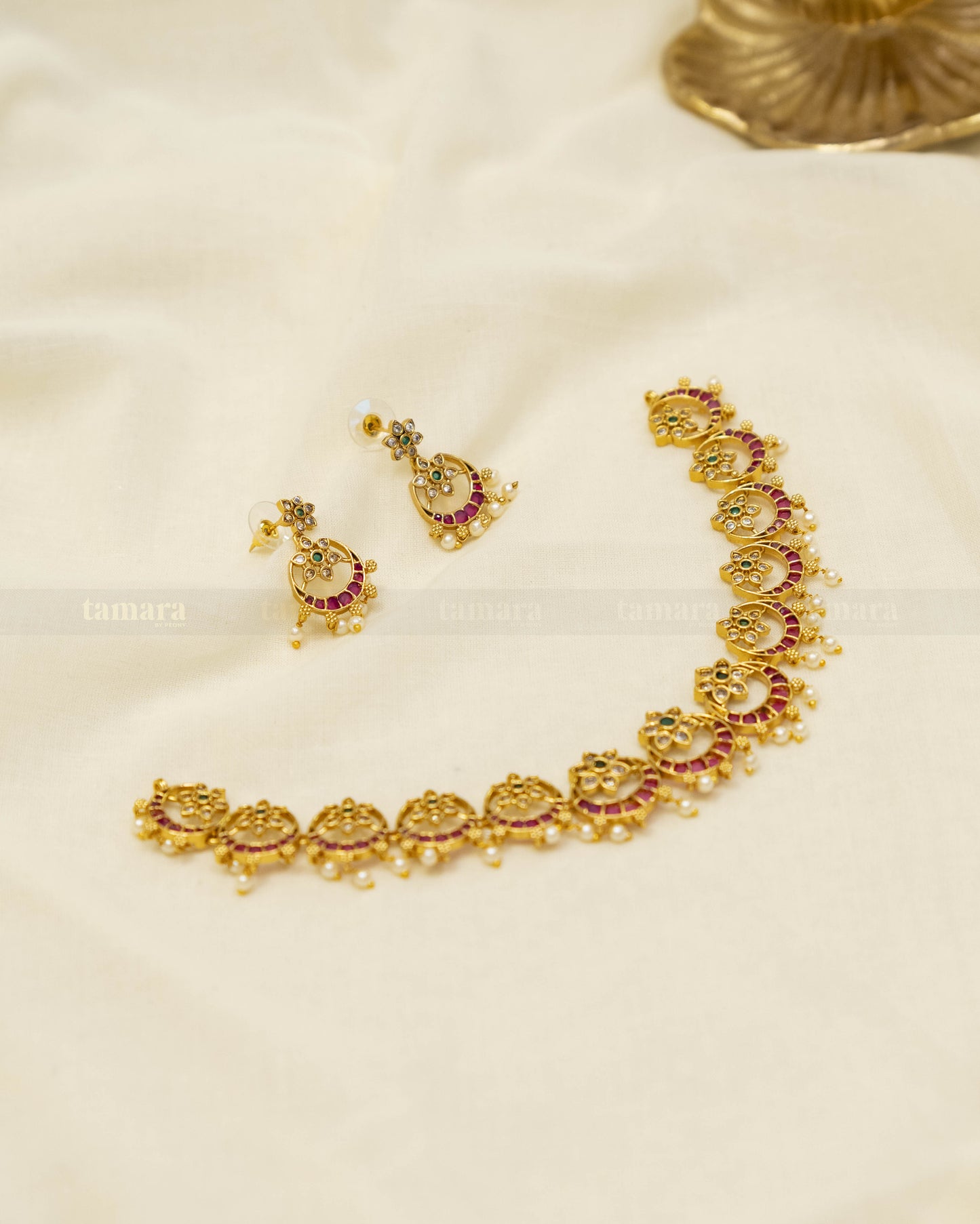 Floral Chand Necklace Set