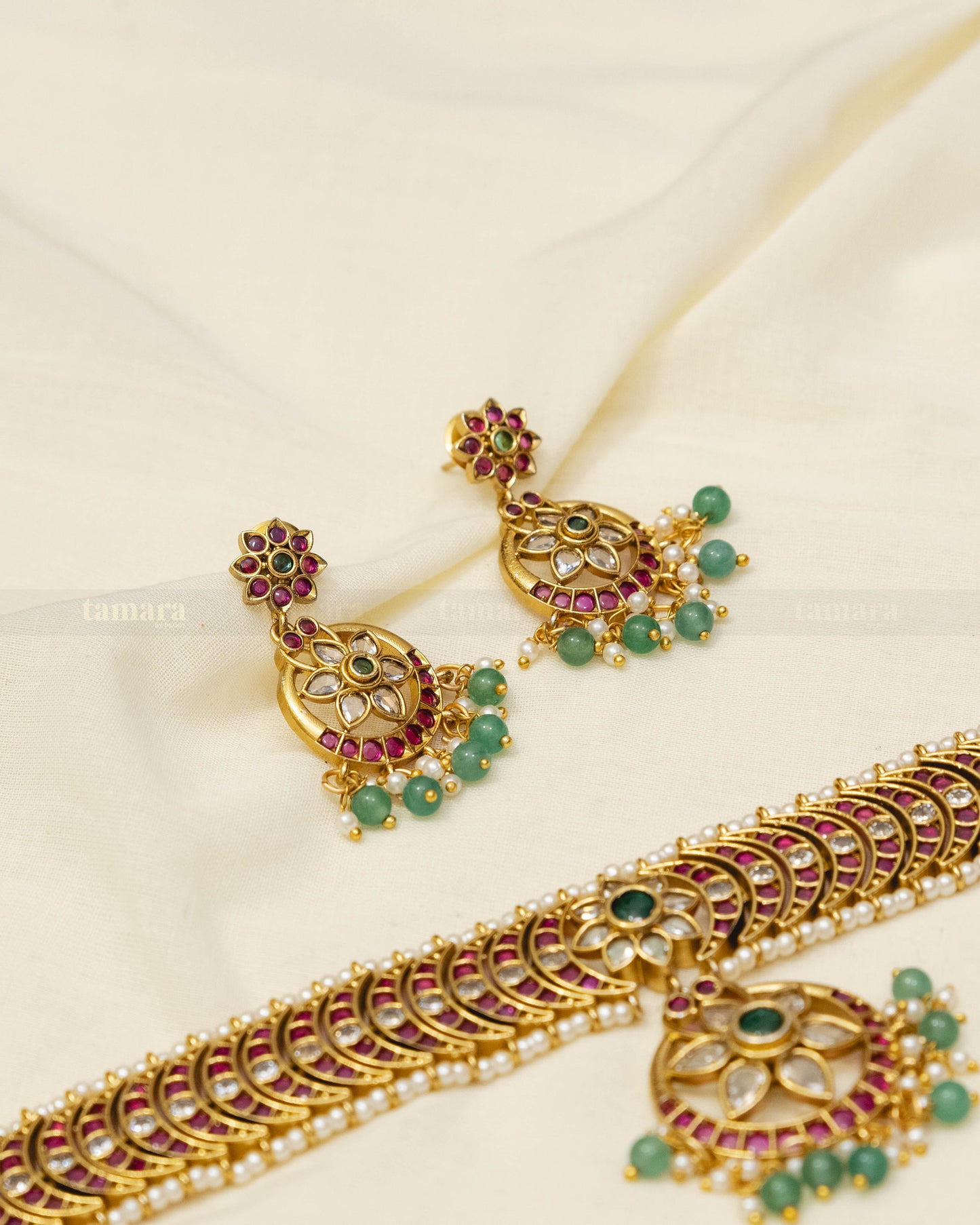 Kemp Chandbali Floral Choker Set
