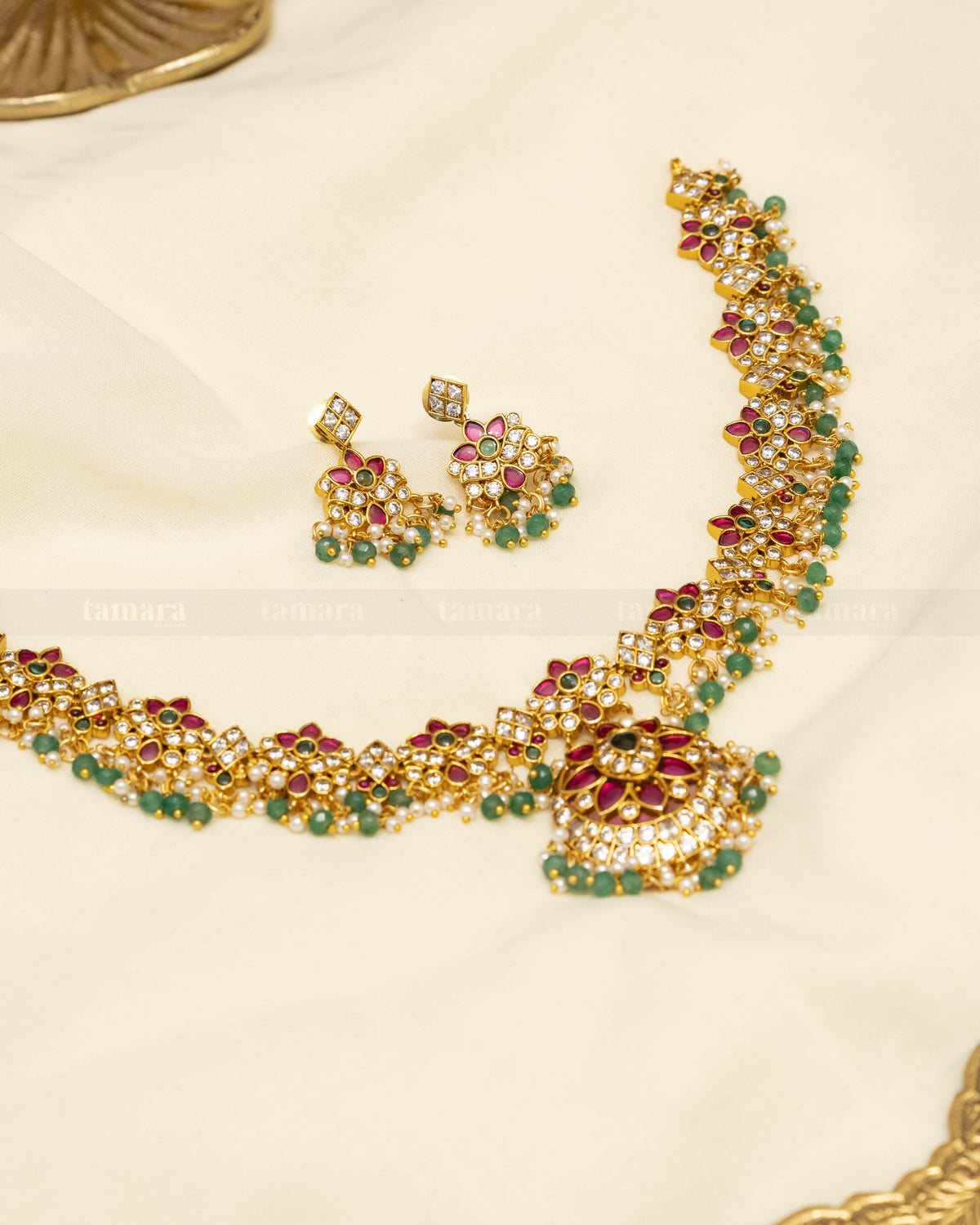 Padma Necklace Set - Mint