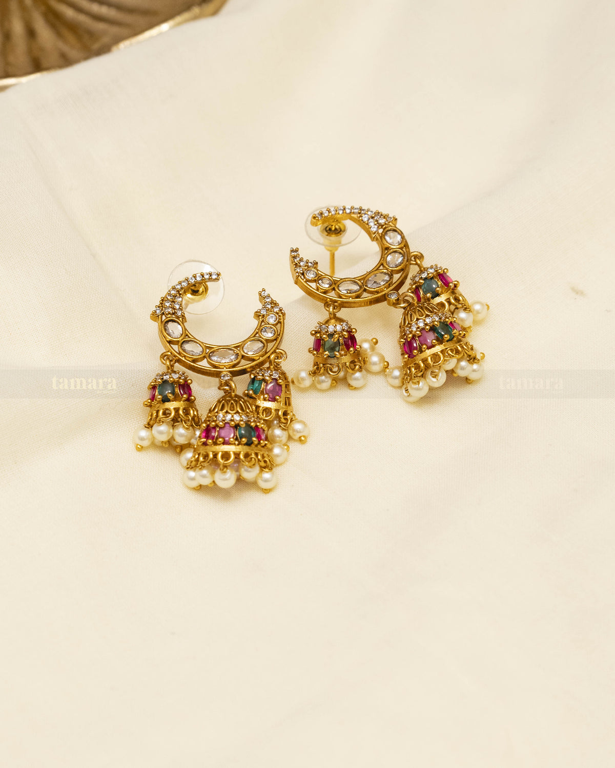 Multi - colored Chand Jhumka