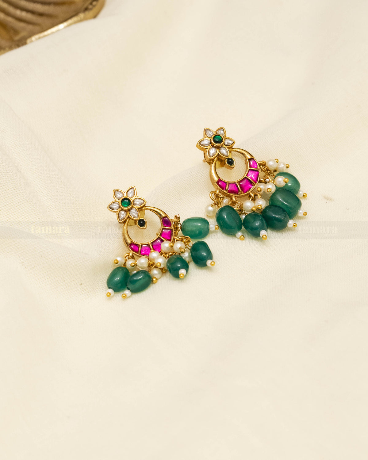 Jadau Floral Earrings