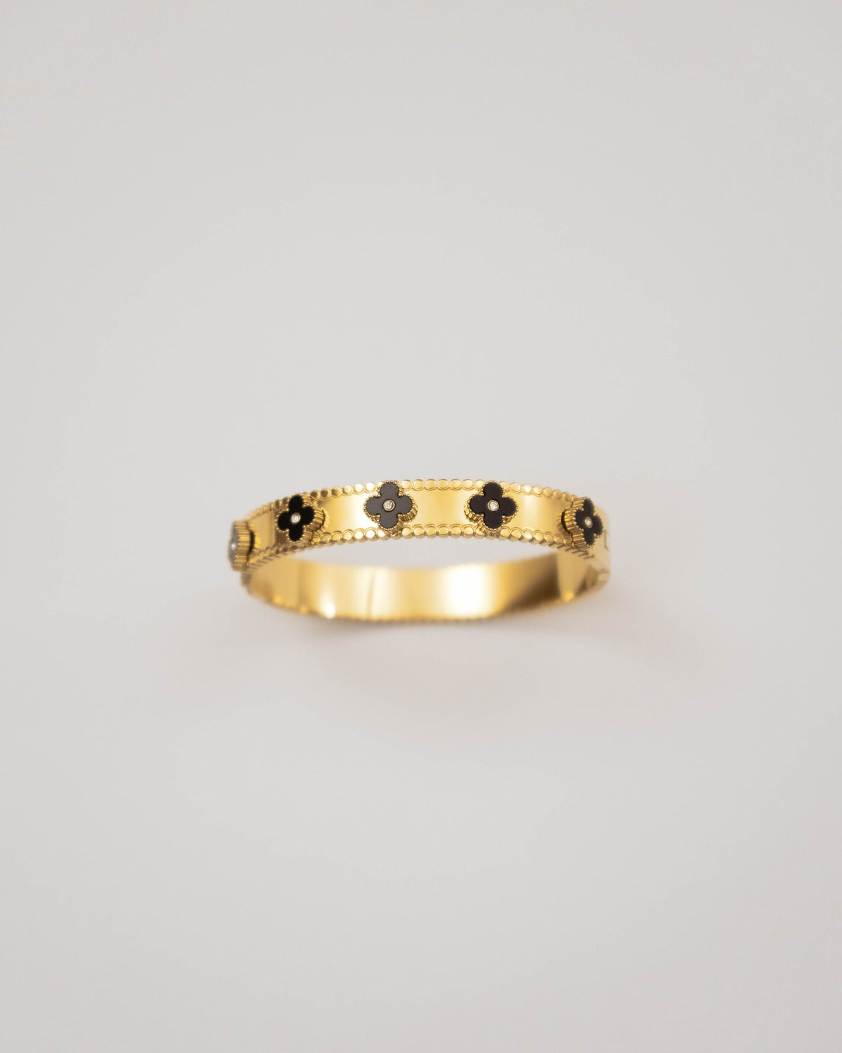 Black Eternal Clover Cuff