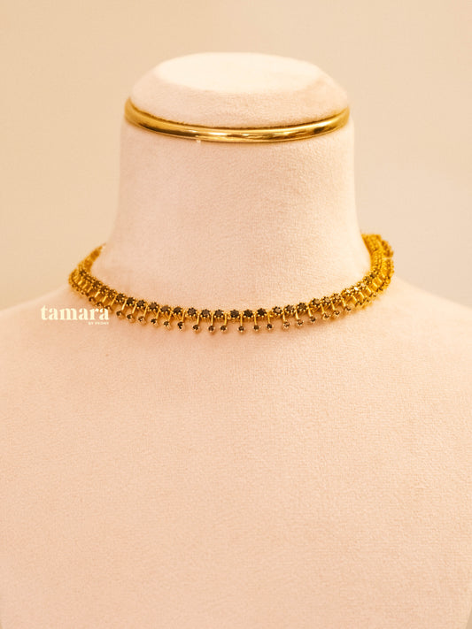Simple Spike Necklace Set - Black