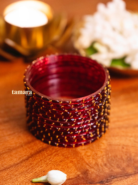 Maroon Glass Bangles