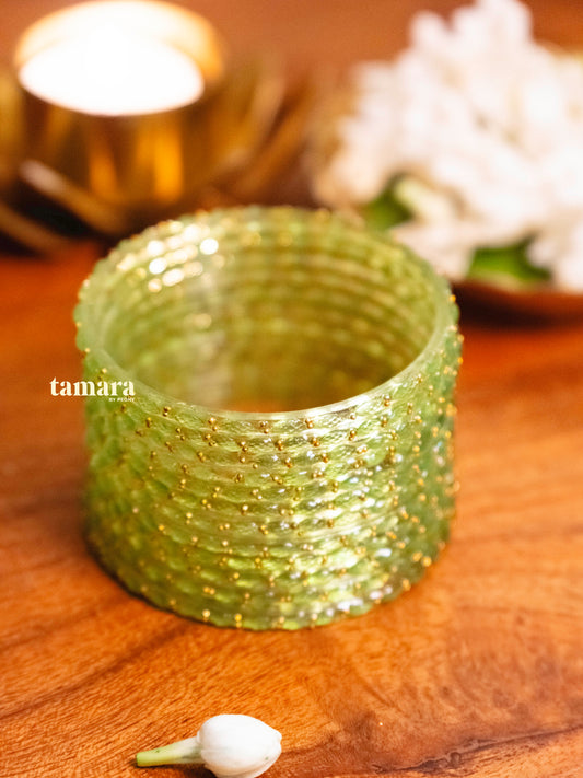 Pastel Green Glass Bangles