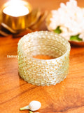 Off White Glass Bangles
