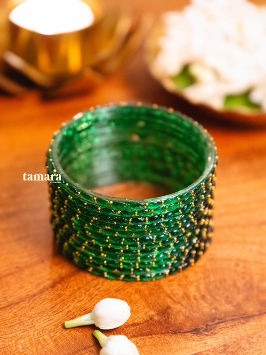 Parrot Green Glass Bangles