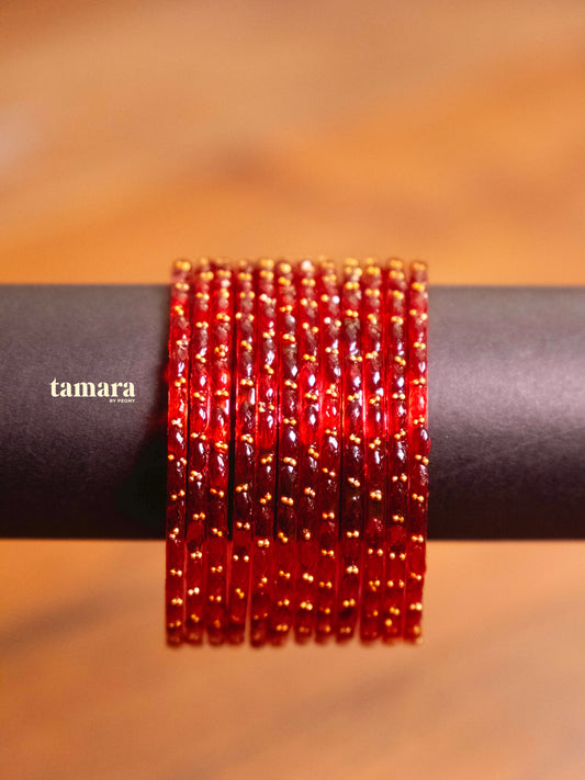 Red Glass Bangles