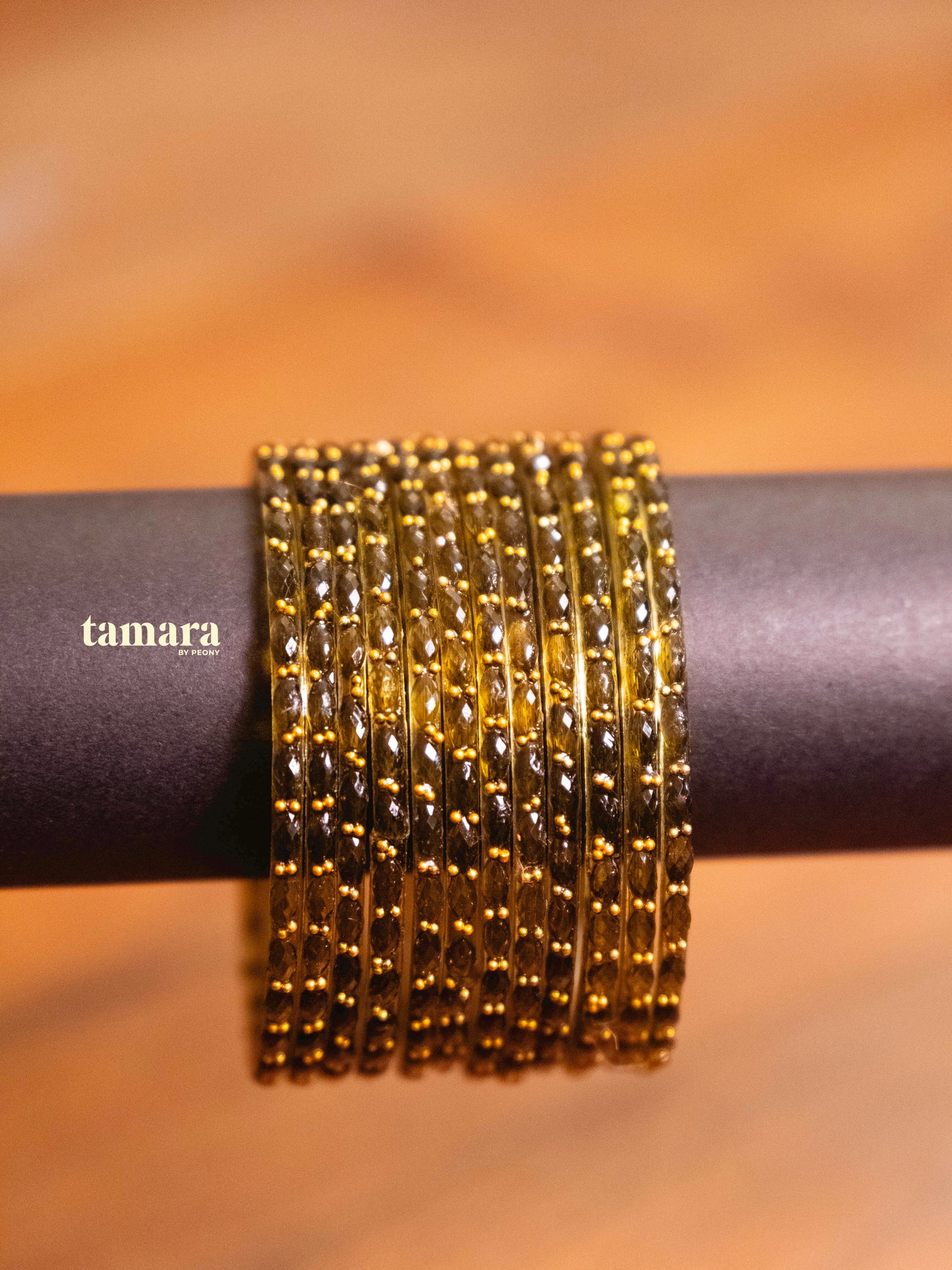 Olive Green Glass Bangles