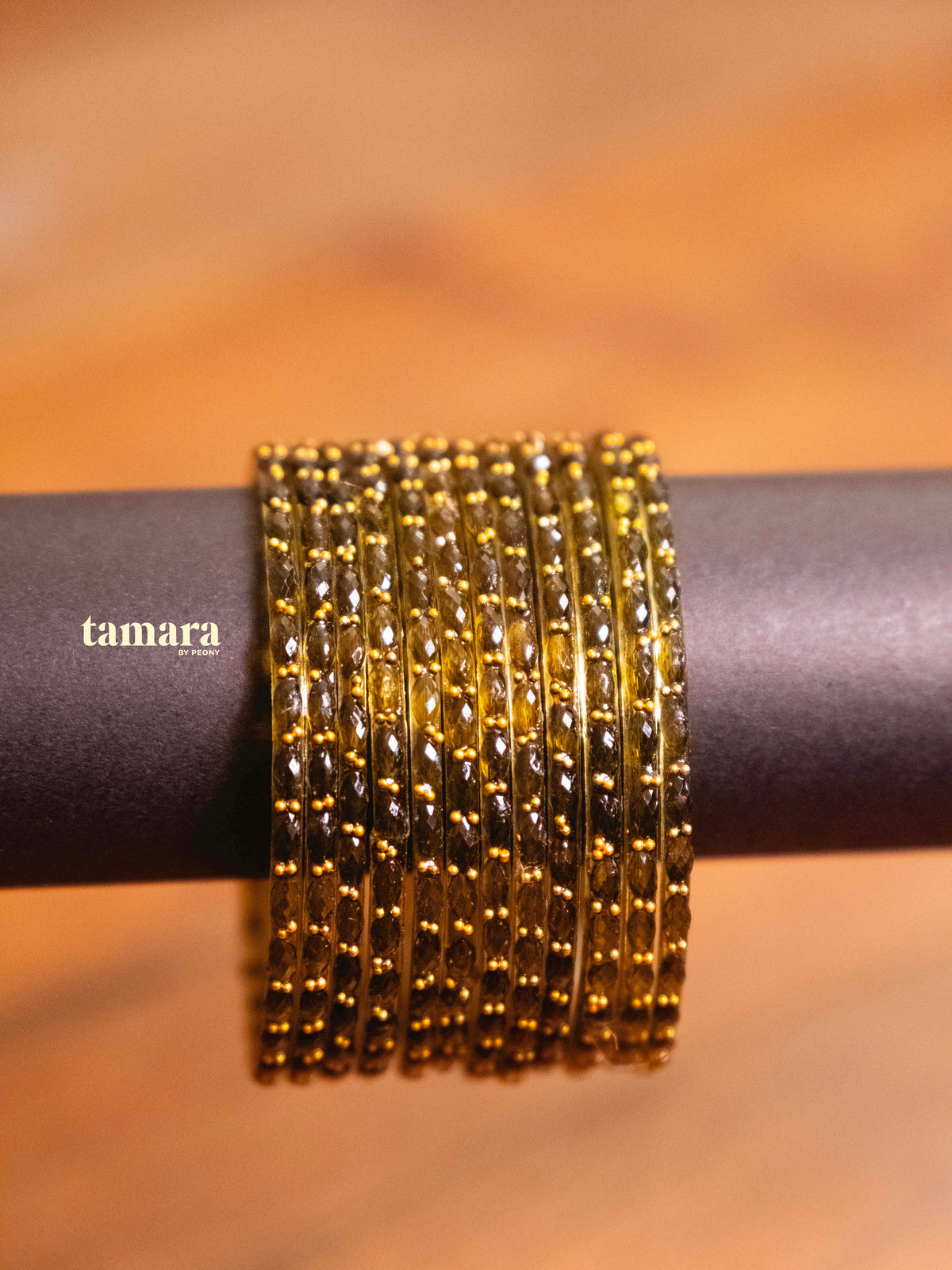 Olive Green Glass Bangles