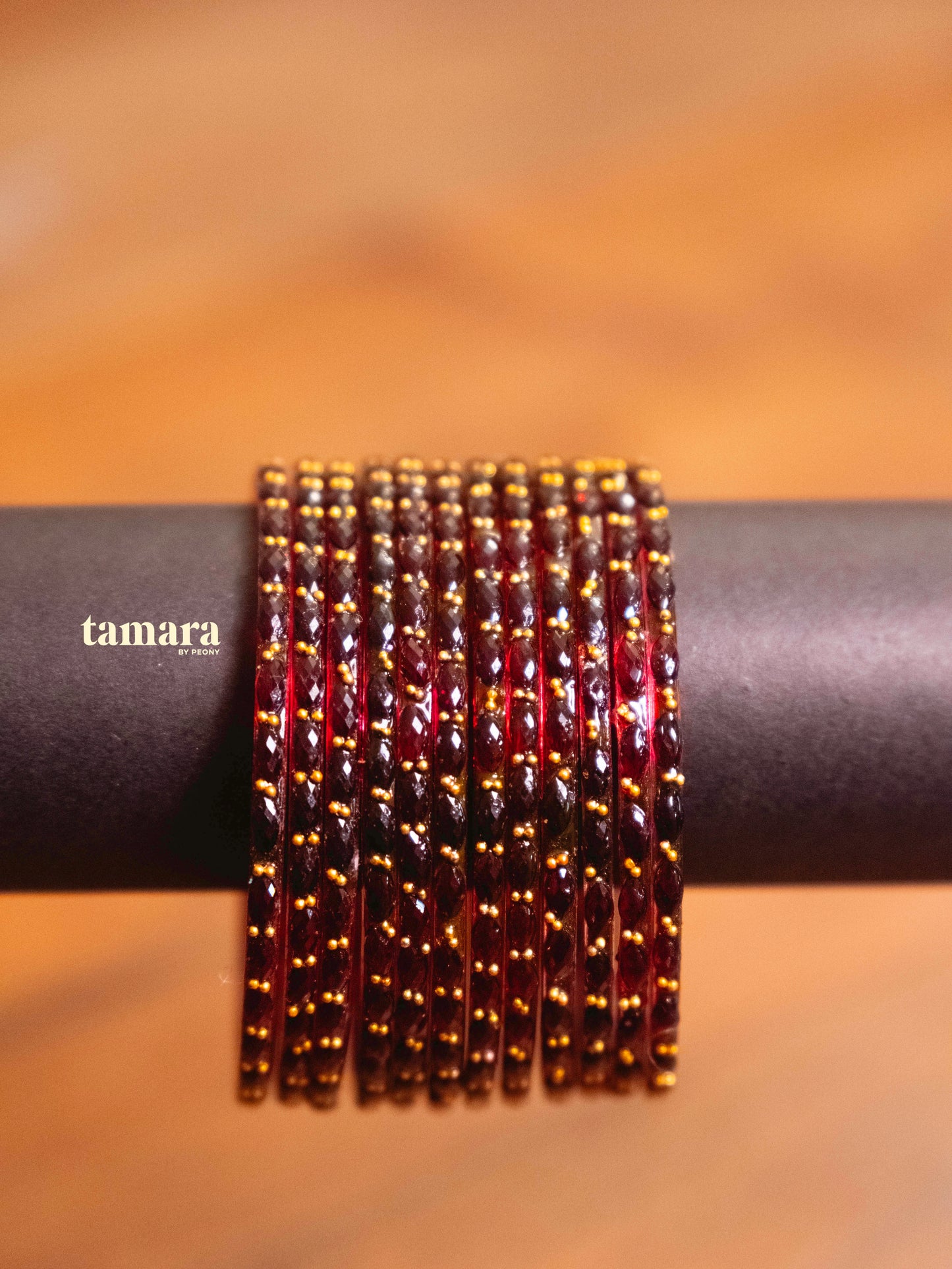 Maroon Glass Bangles