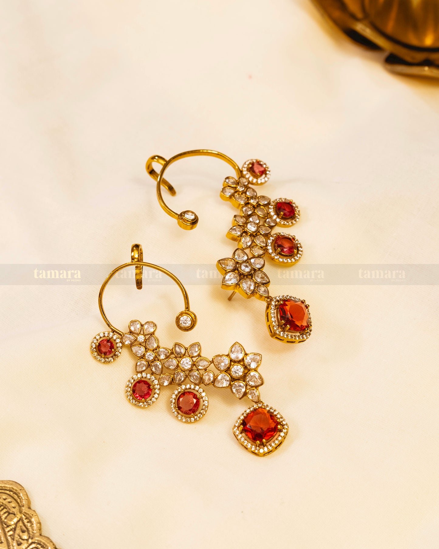 Studded Ruby Ear Cuff