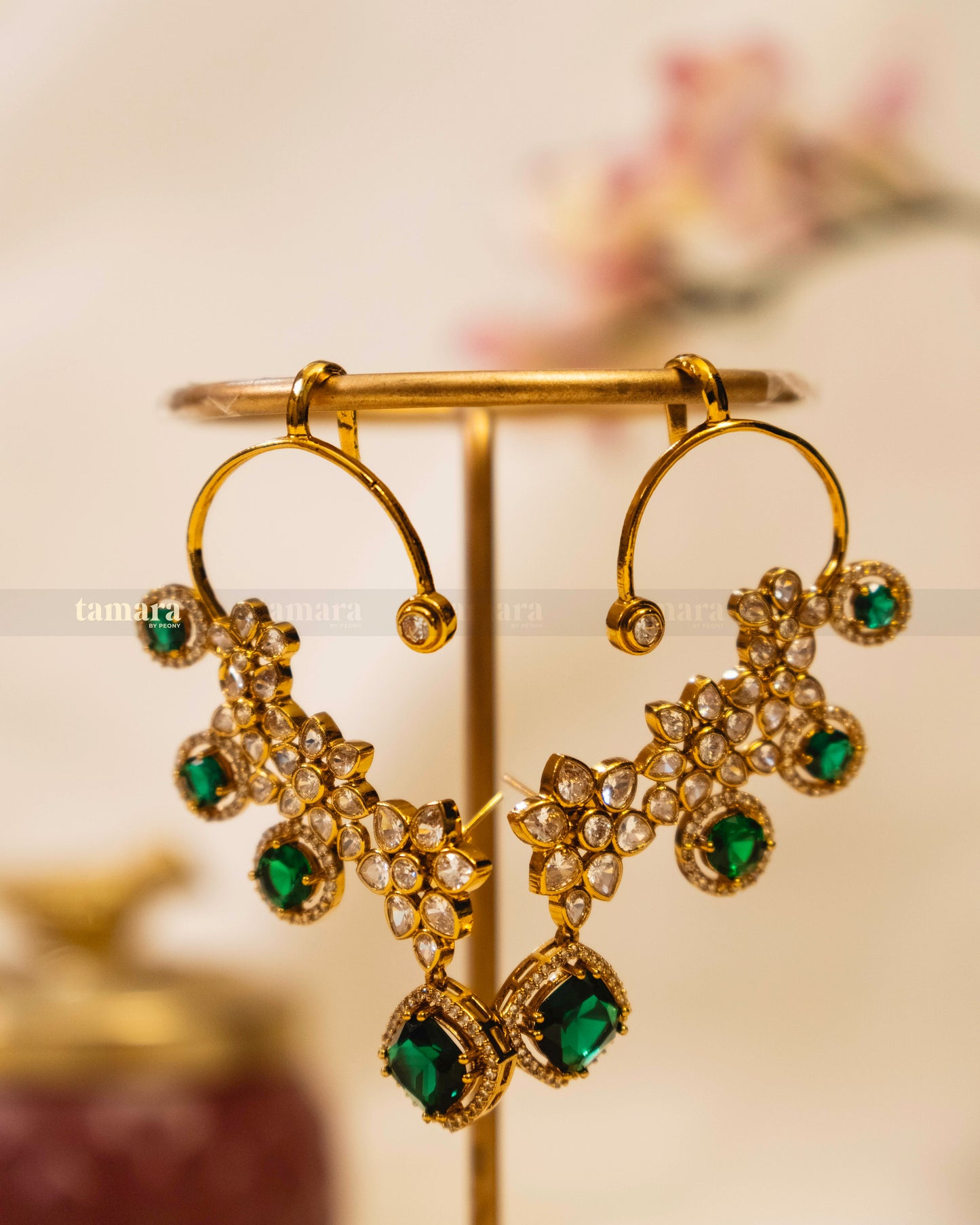Studded Emerald Jhumka
