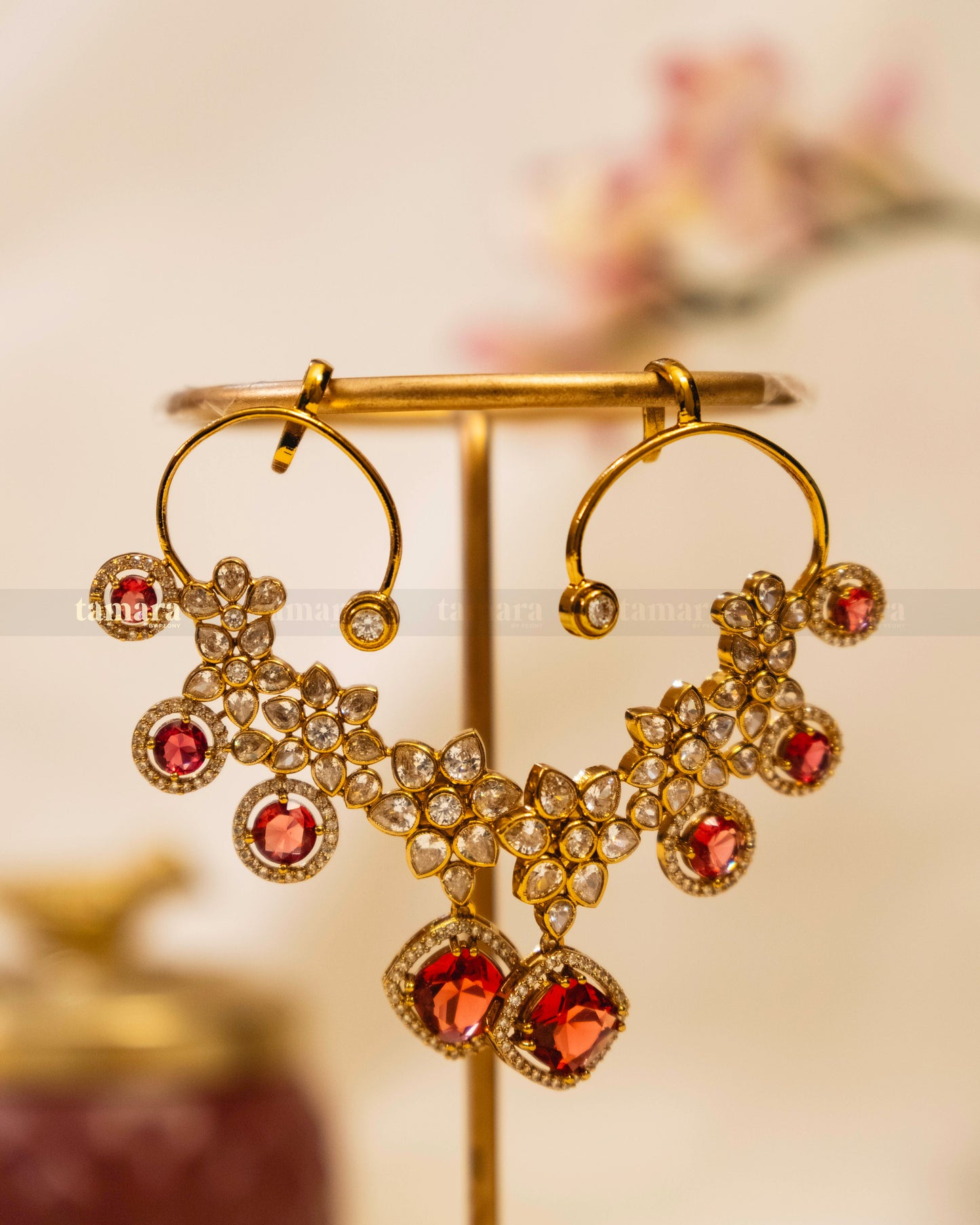 Studded Ruby Ear Cuff