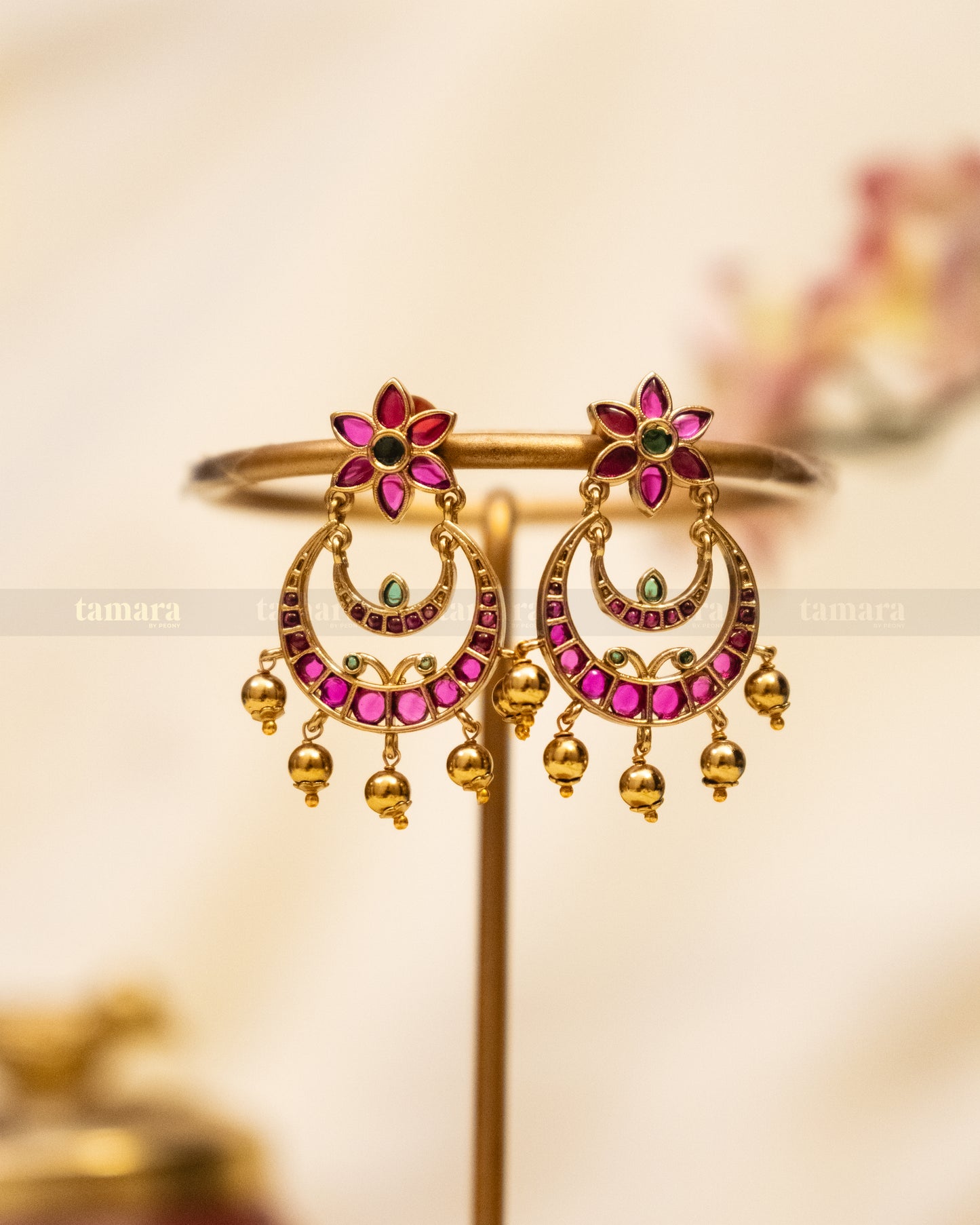 Floral Kemp Chandbali