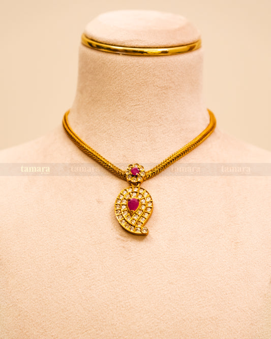 White Mango Pendant with Earrings