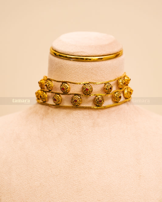 Layered Ruby Choker Set