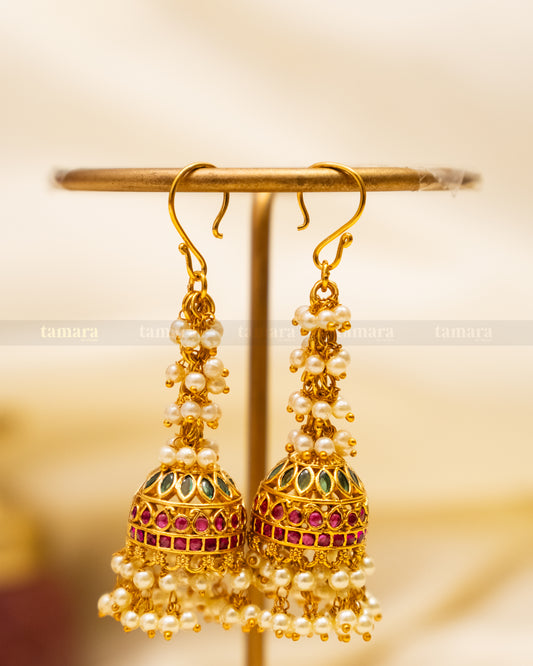 Pearl String Jhumka