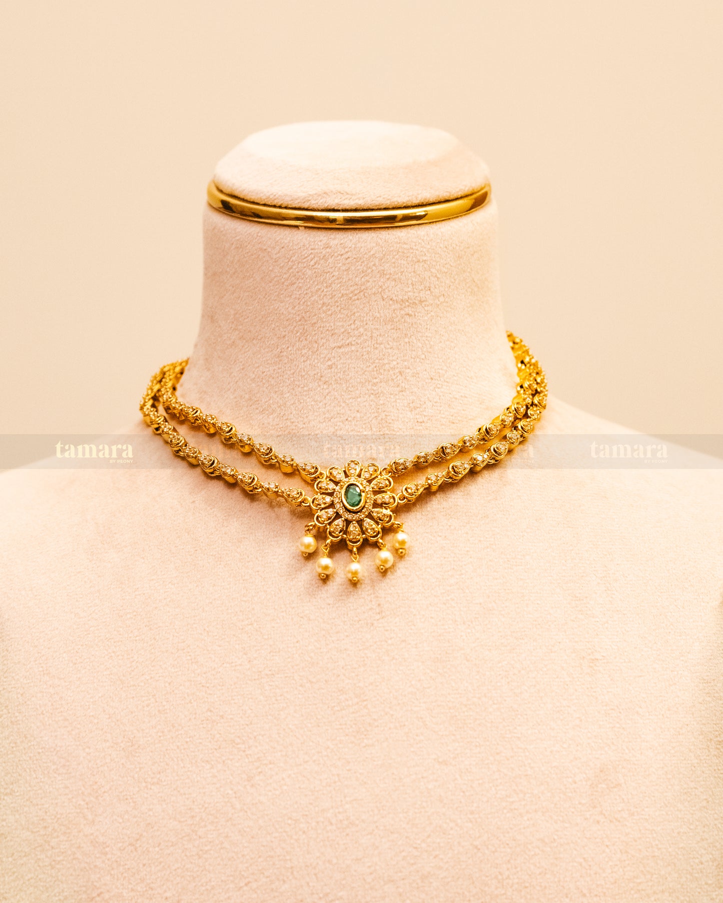 Layered Necklace Set - Green