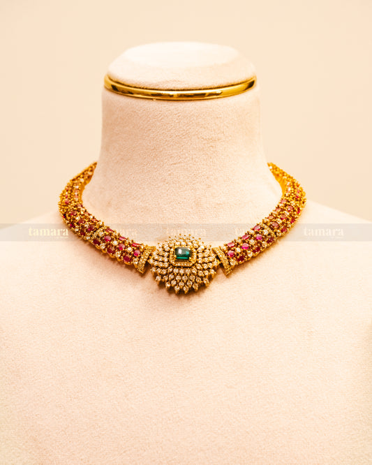 Ruby Studded Necklace Set