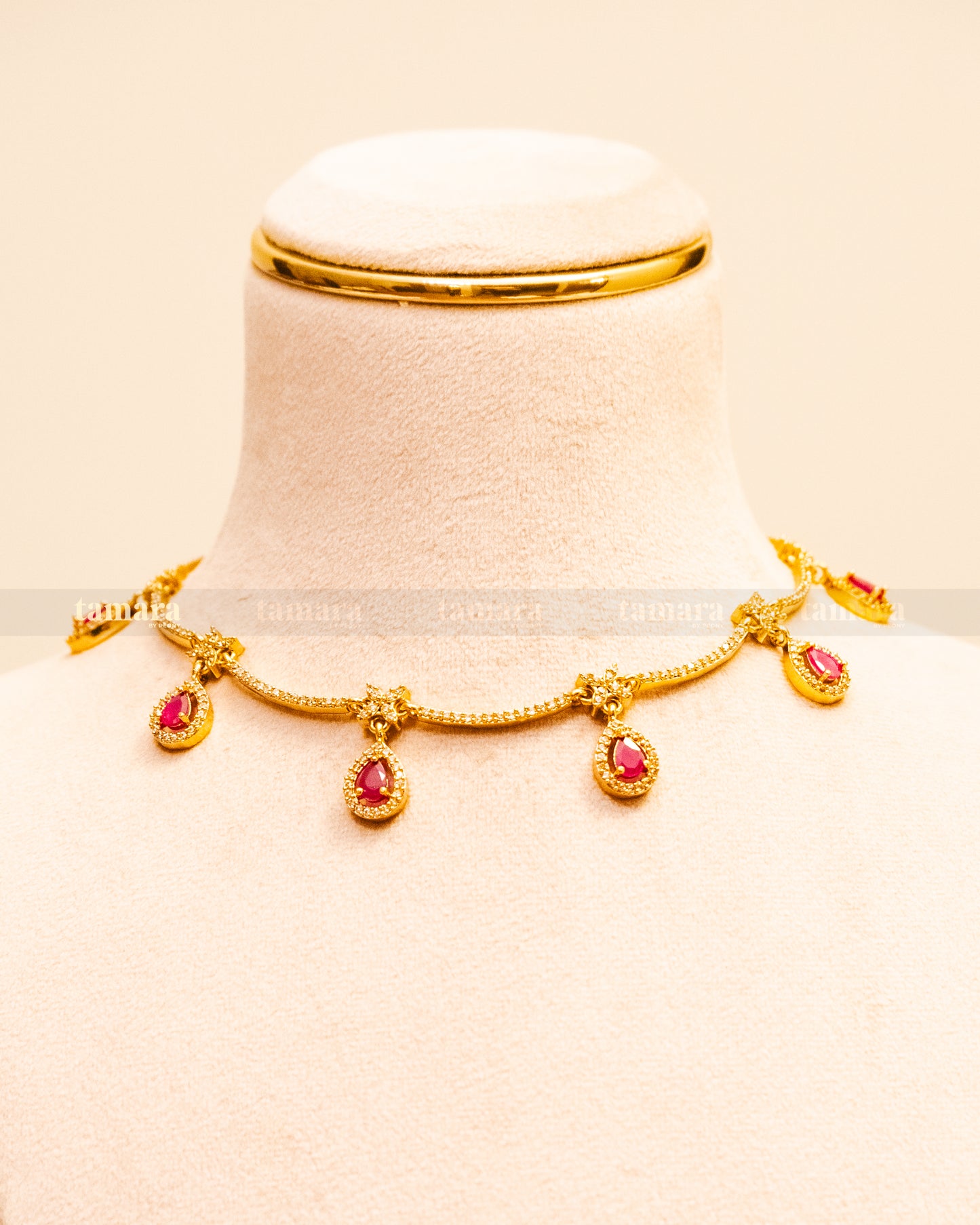 Ruby Drop Necklace Set