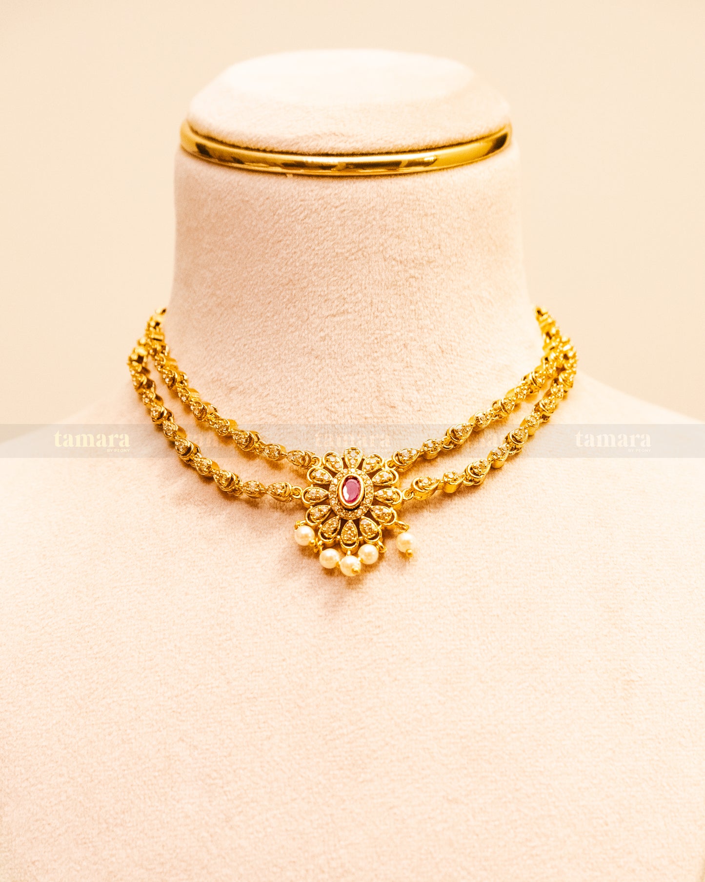 Layered Necklace Set - Ruby