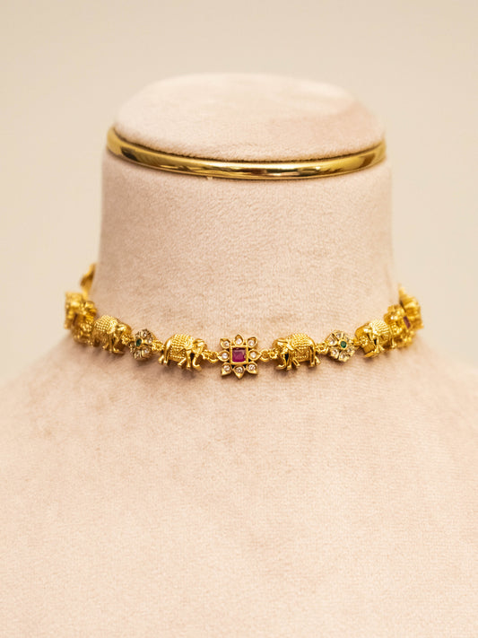 Minimal Hathi Necklace Set