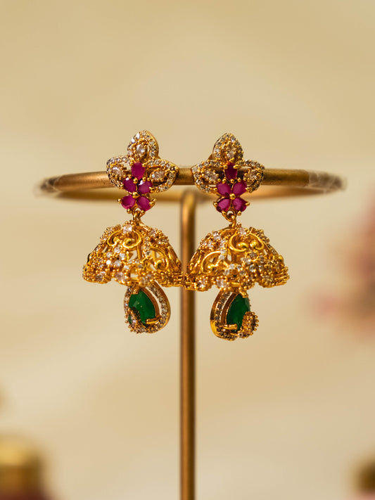 Studded Floral Jhumka