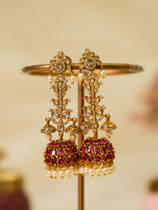 Ruby Radiance Jhumka