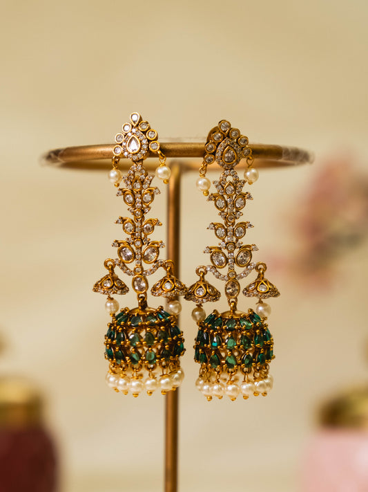 Emerald Radiance Jhumka