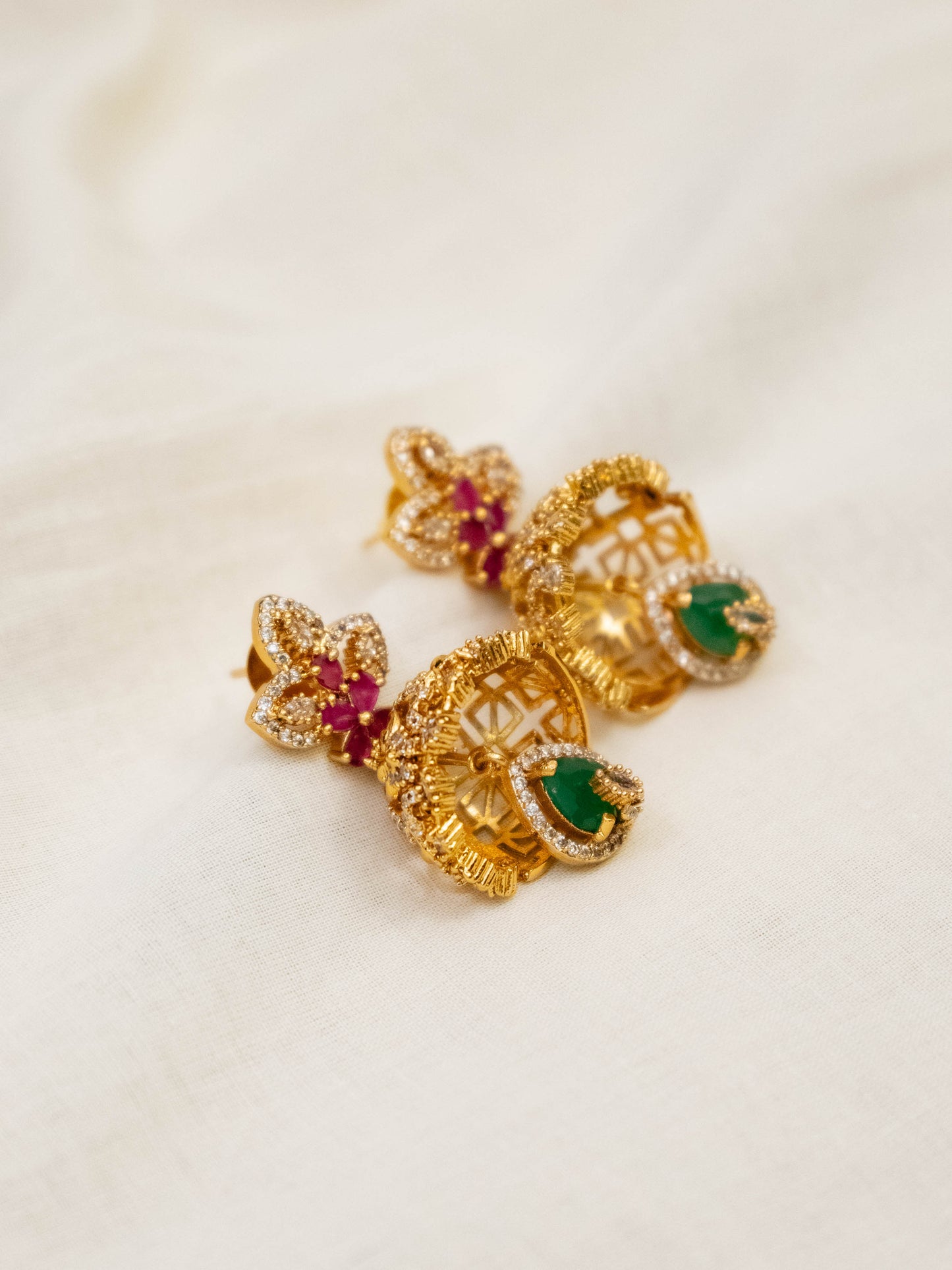 Studded Floral Jhumka