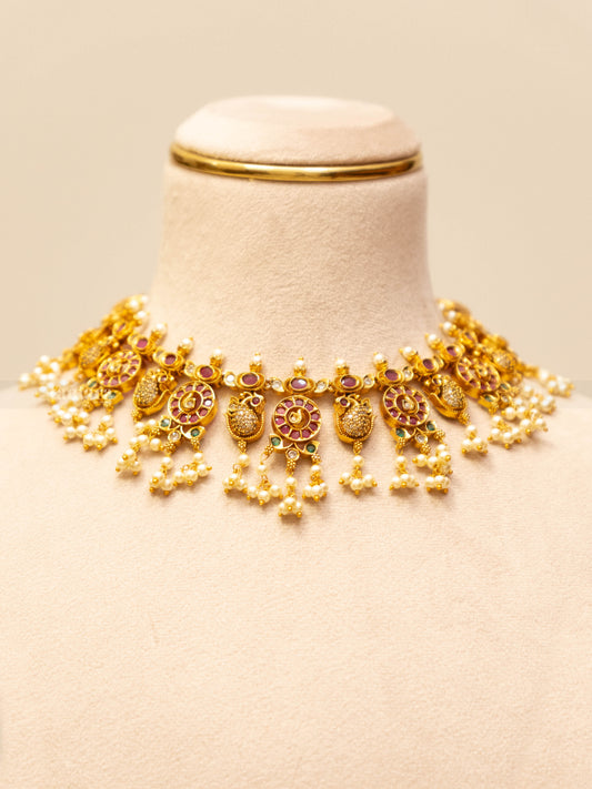 Swan Ruby Necklace Set