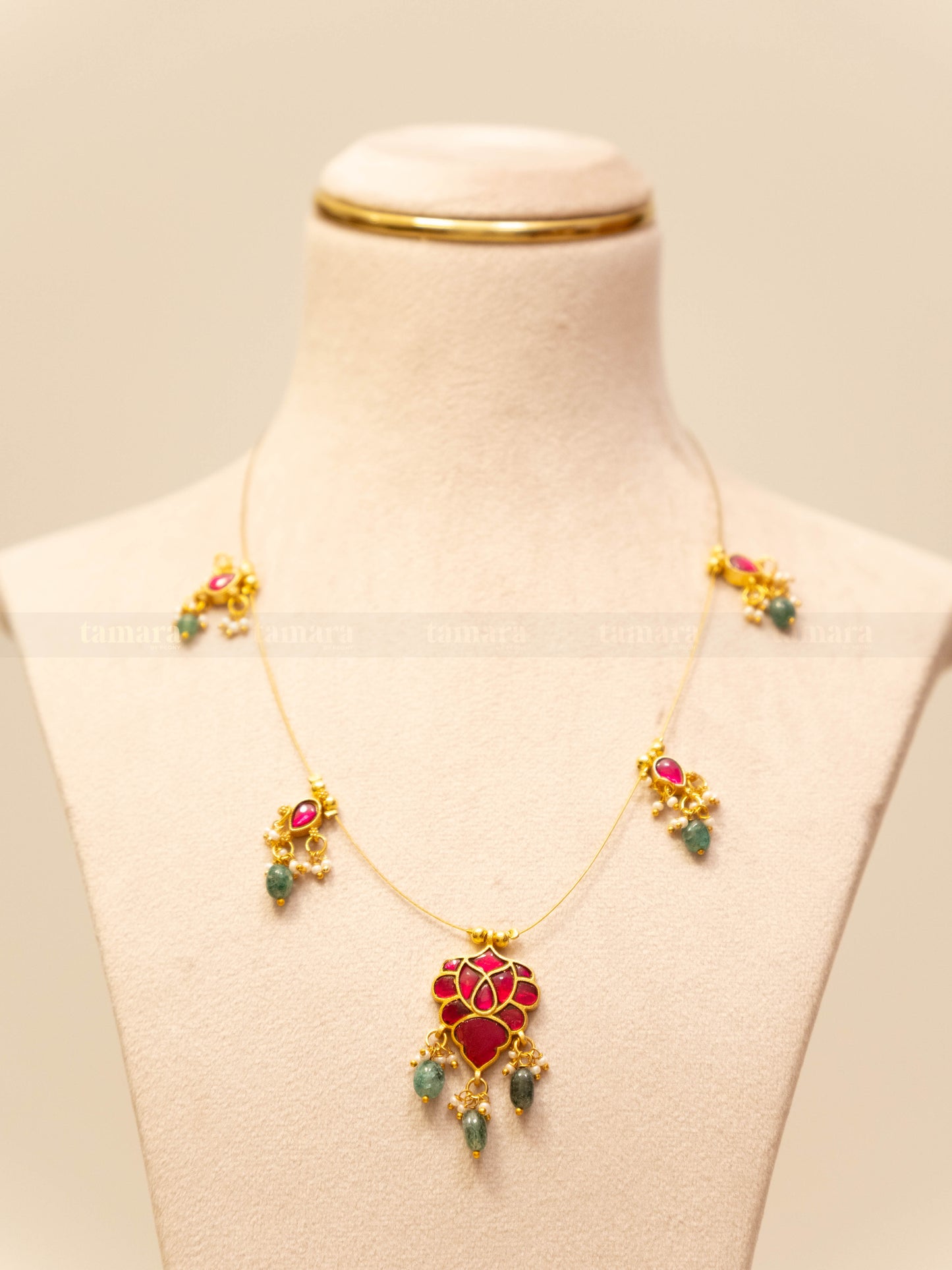 Jadau Pink Floral Invisible Chain