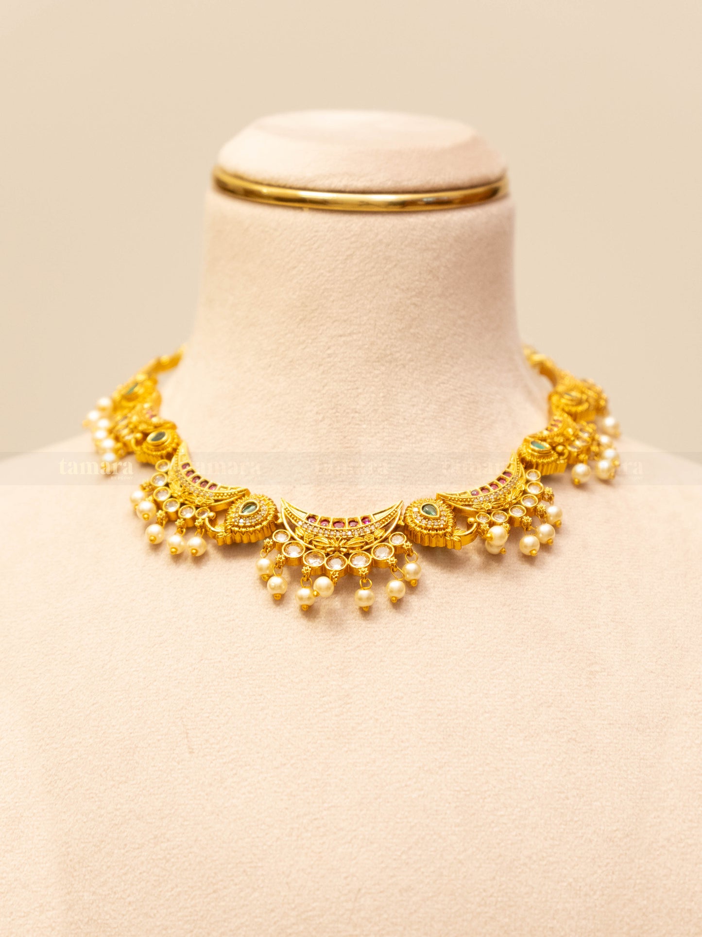 Studded Chand Necklace Set