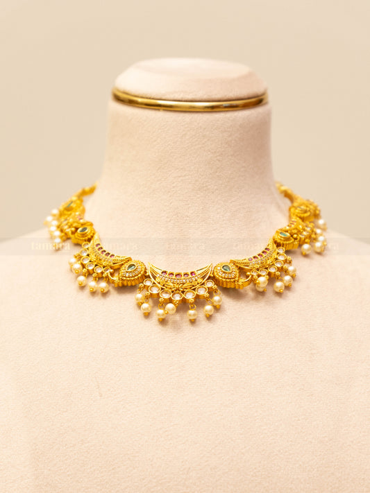 Studded Chand Necklace Set