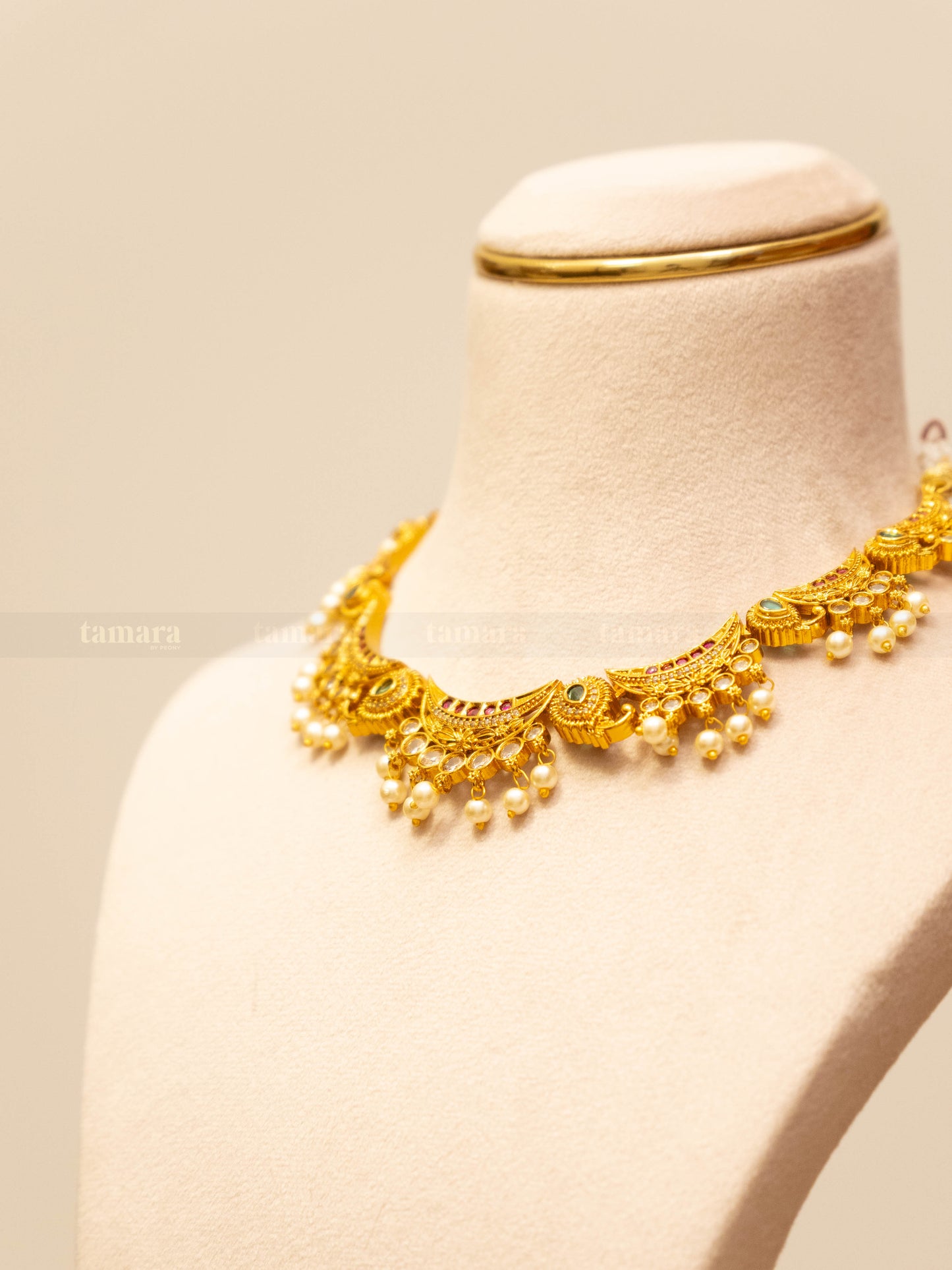 Studded Chand Necklace Set