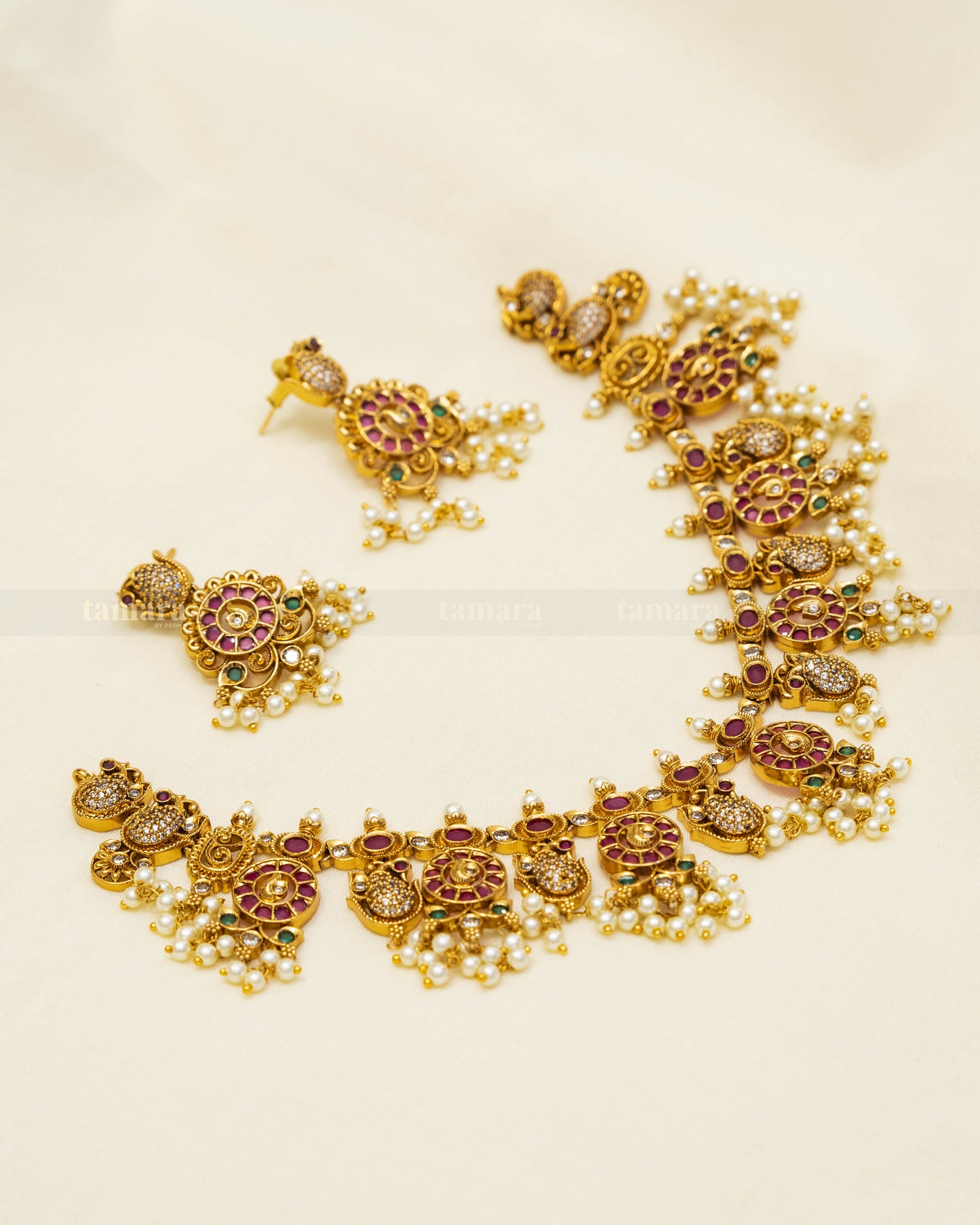 Swan Ruby Necklace Set