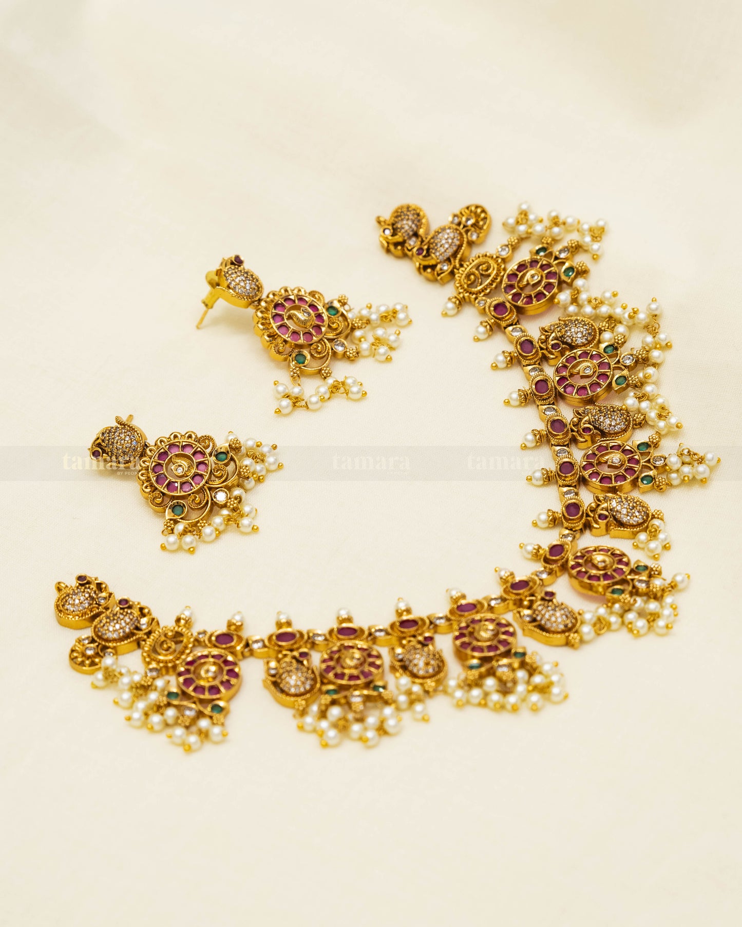 Swan Ruby Necklace Set