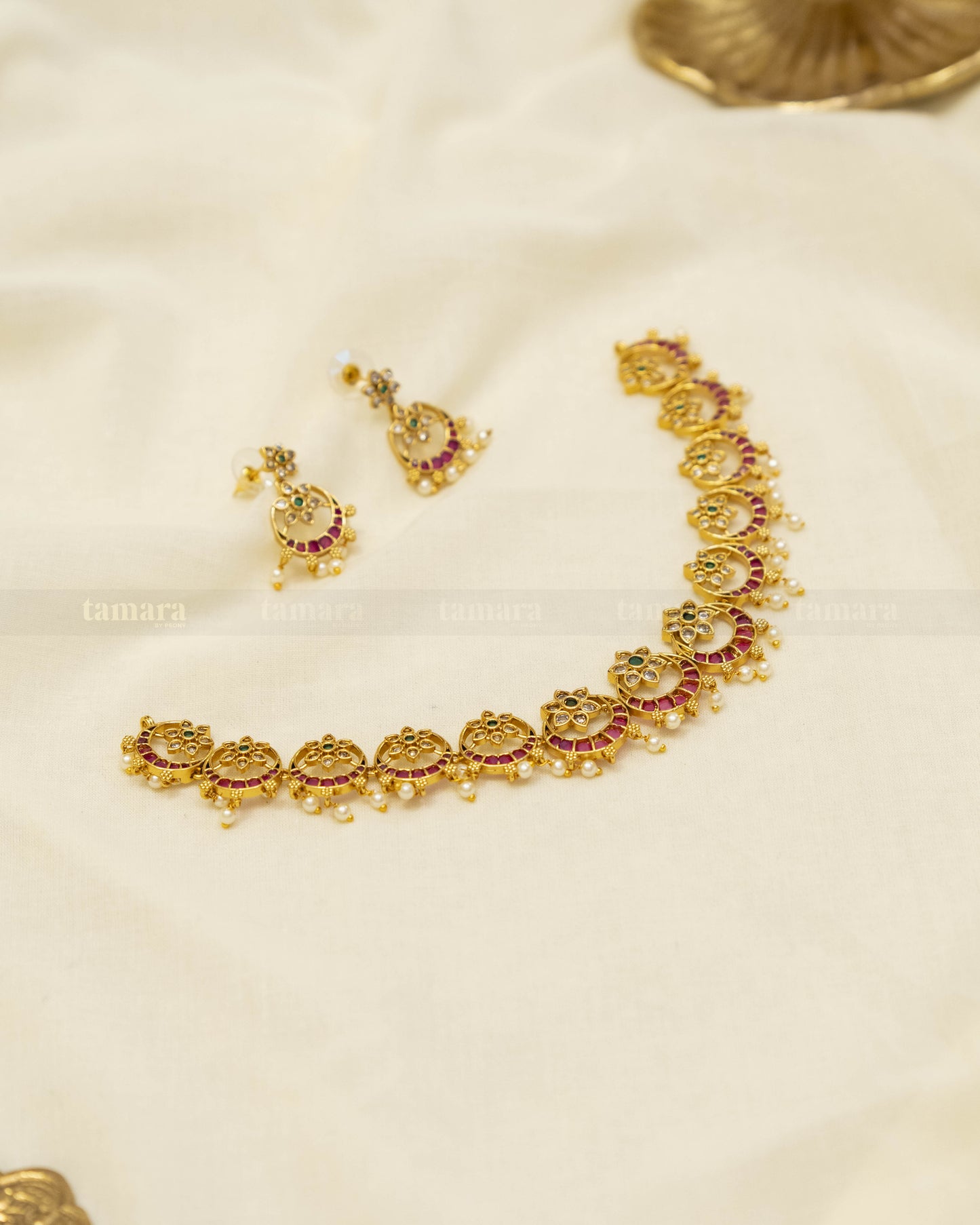 Floral Chand Necklace Set