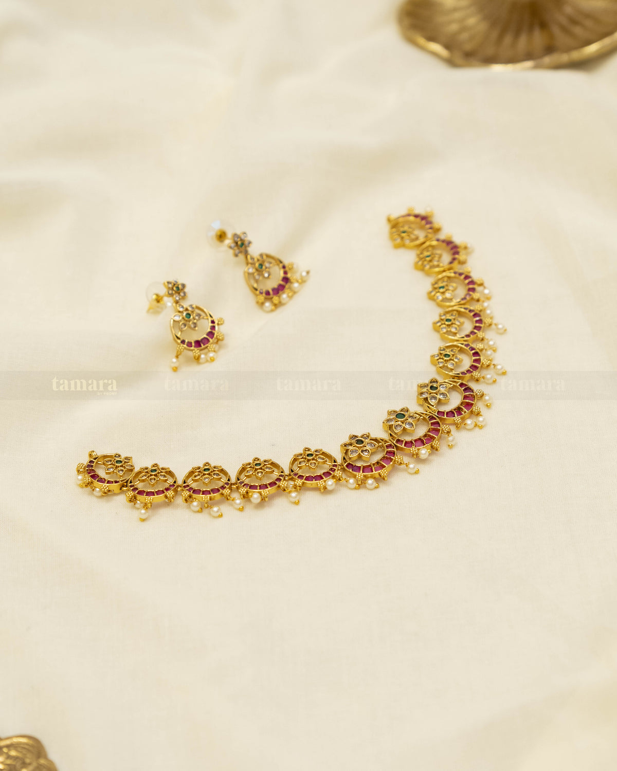 Floral Chand Necklace Set