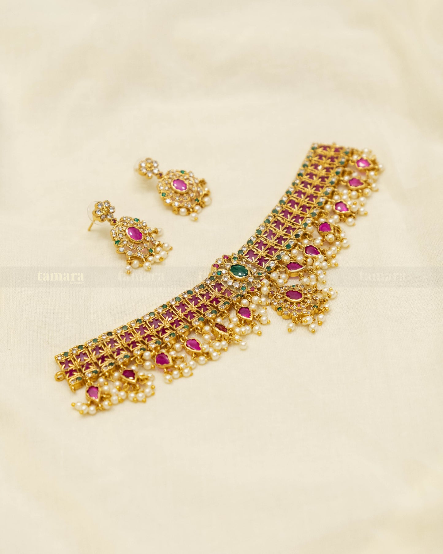Multi-color Guttapusulu Necklace Set