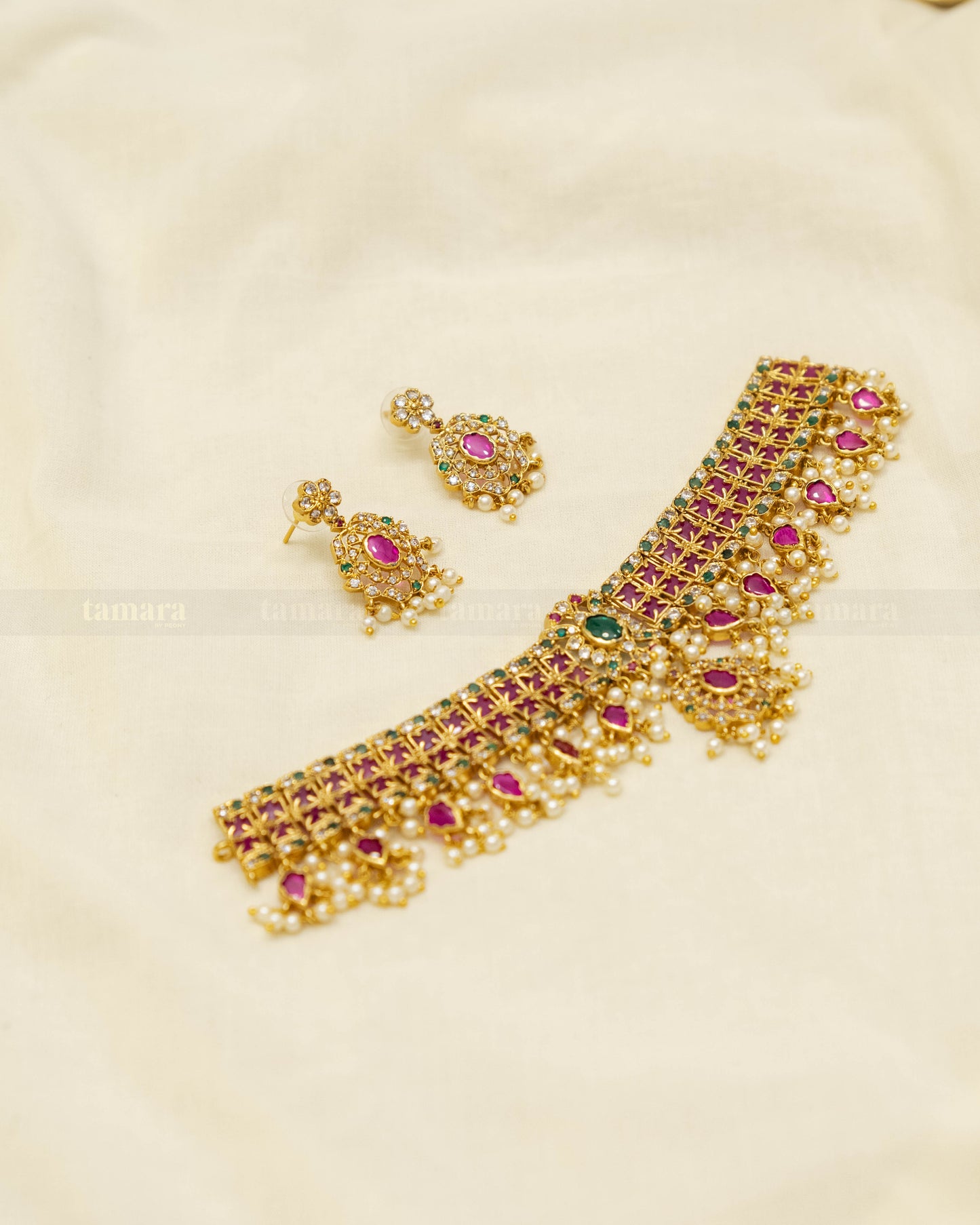 Multi-color Guttapusulu Necklace Set