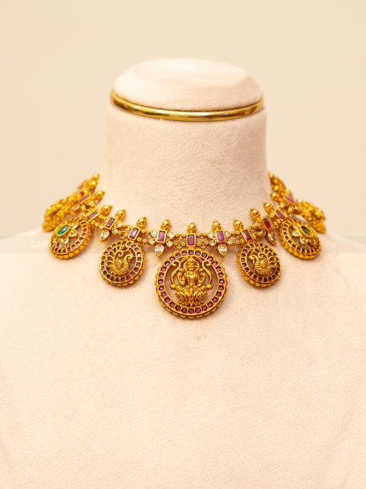 Antique Goddess Lakshmi Necklace Set